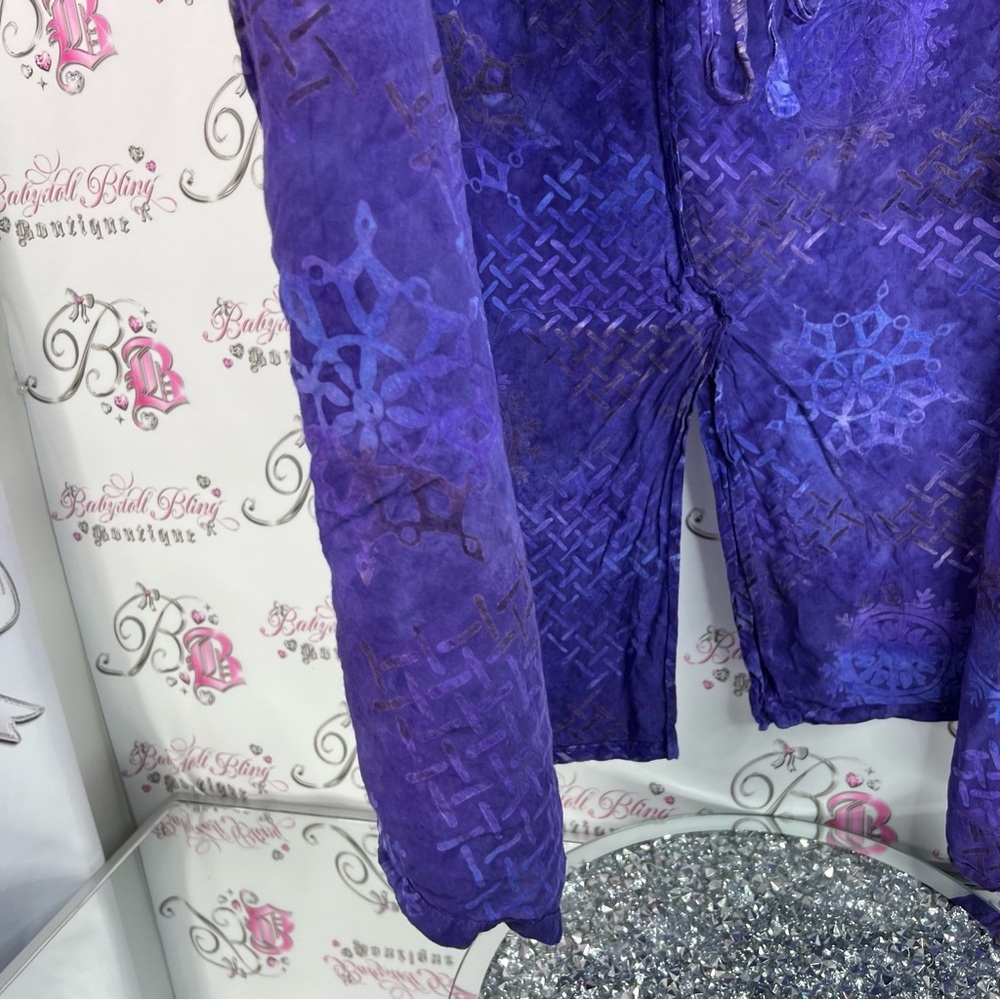 Golden Lady Purple cardigan wrap cape coverup  Tie-Front Blouse - Picture 4 of 8